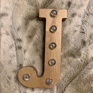 Letter J light up sign